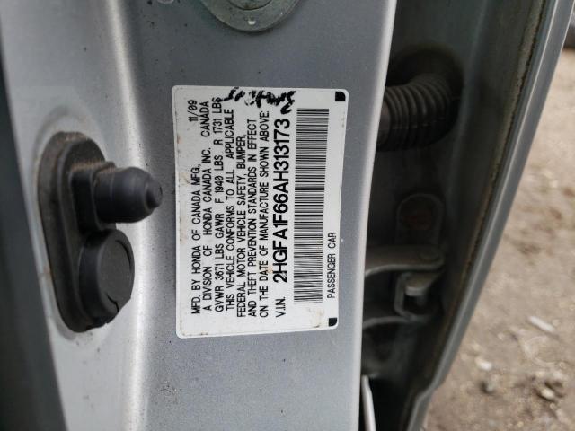 2HGFA1F66AH313173 - 2010 HONDA CIVIC LX-S فضي صورة 12