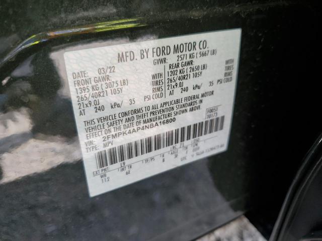 2FMPK4AP4NBA16800 - 2022 FORD EDGE ST GRAY photo 13