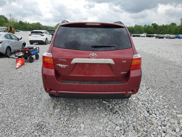 JTEES41A992123498 - 2009 TOYOTA HIGHLANDER RED photo 6