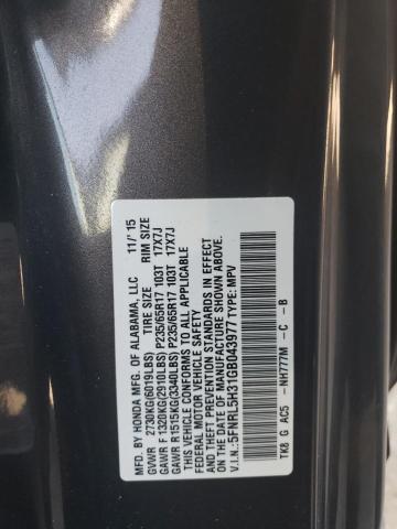 5FNRL5H31GB043977 - 2016 HONDA ODYSSEY SE CHARCOAL photo 13