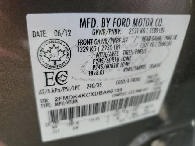 2FMDK4KCXDBA66159 - 2013 FORD EDGE LIMITED GOLD photo 13