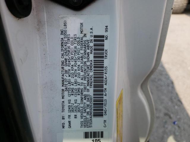 5TEUX42N59Z615007 - 2009 TOYOTA TACOMA ACCESS CAB თეთრი ფოტო 12