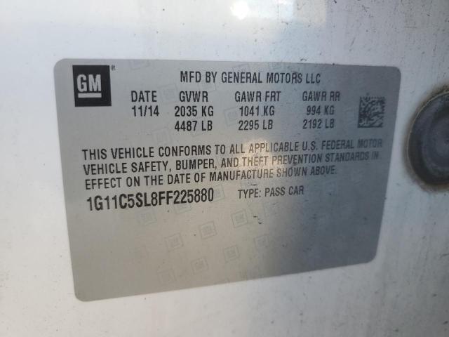 1G11C5SL8FF225880 - 2015 CHEVROLET MALIBU 1LT WHITE photo 12