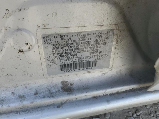 3N1CN7AP7KL845648 - 2019 NISSAN VERSA S 银色 照片 12