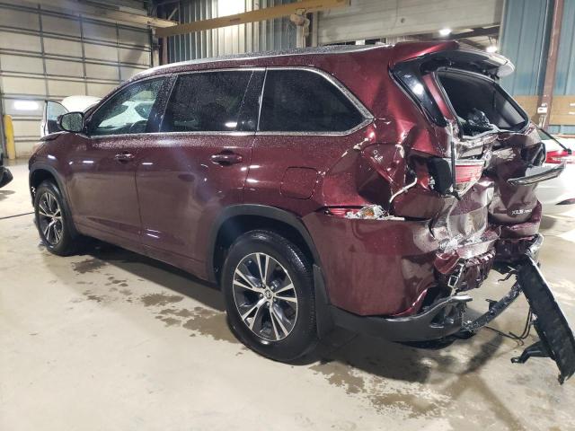 5TDJKRFH9GS264583 - 2016 TOYOTA HIGHLANDER XLE BURGUNDY photo 2