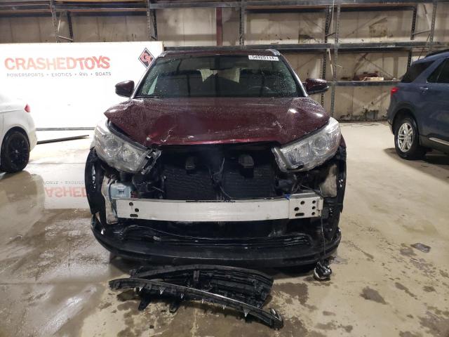5TDJKRFH9GS264583 - 2016 TOYOTA HIGHLANDER XLE BURGUNDY photo 5