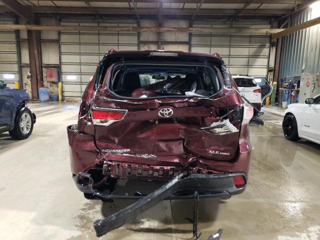 5TDJKRFH9GS264583 - 2016 TOYOTA HIGHLANDER XLE BURGUNDY photo 6