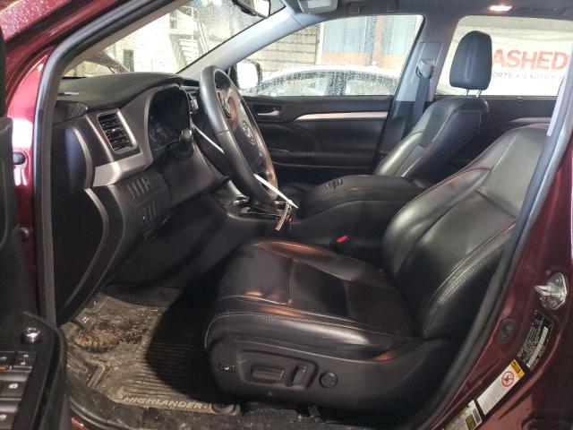 5TDJKRFH9GS264583 - 2016 TOYOTA HIGHLANDER XLE BURGUNDY photo 7