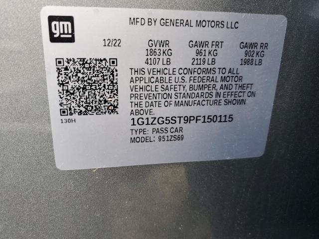 1G1ZG5ST9PF150115 - 2023 CHEVROLET MALIBU RS SILVER photo 12