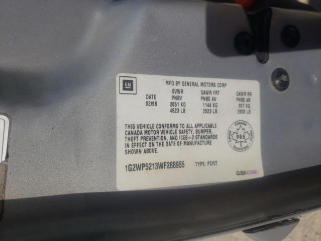 1G2WP5213WF288955 - 1998 PONTIAC GRAND PRIX GTP Boz foto 12