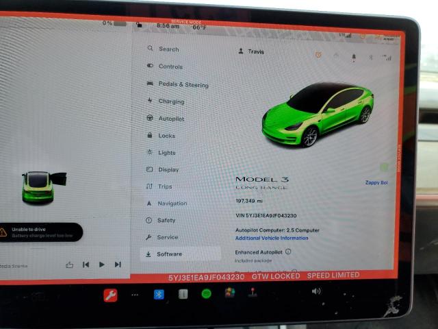 5YJ3E1EA9JF043230 - 2018 TESLA MODEL 3 BLACK photo 9