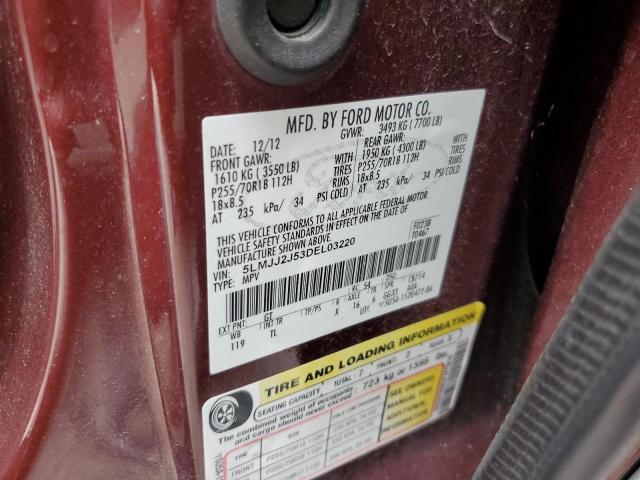 5LMJJ2J53DEL03220 - 2013 LINCOLN NAVIGATOR მუქწითელი ფოტო 13