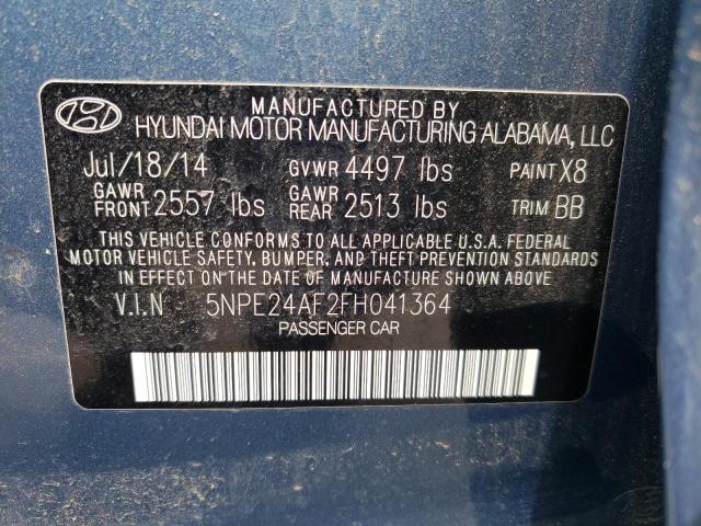 5NPE24AF2FH041364 - 2015 HYUNDAI SONATA SE BLUE photo 13