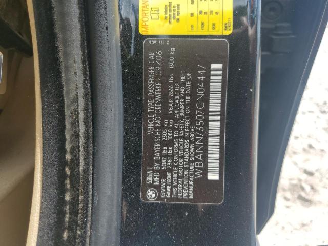 WBANN73507CN04447 - 2007 BMW 530 XIT BLACK photo 13