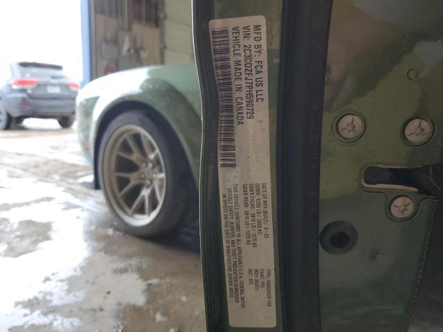 2C3CDZFJ7PH590729 - 2023 DODGE CHALLENGER R/T SCAT PACK GREEN photo 13