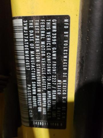 3VWJ17AT0EM664657 - 2014 VOLKSWAGEN BEETLE YELLOW photo 13