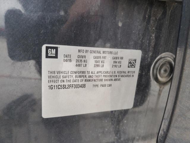 1G11C5SL2FF303408 - 2015 CHEVROLET MALIBU 1LT GRAY photo 12