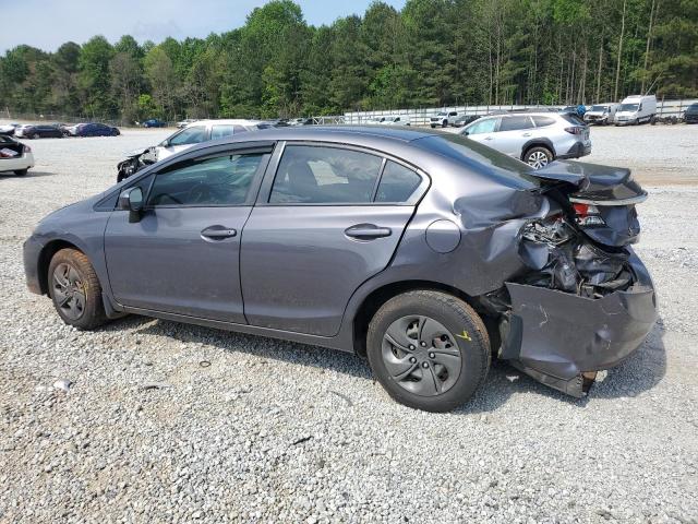 19XFB2F5XFE057518 - 2015 HONDA CIVIC LX GRAY photo 2