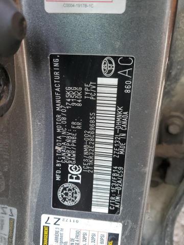 2T1KR32E28C696855 - 2008 TOYOTA COROLLA MA XR GRAY photo 13
