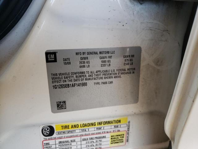 1G1ZE5EB1AF141988 - 2010 CHEVROLET MALIBU LTZ Ağ foto 13