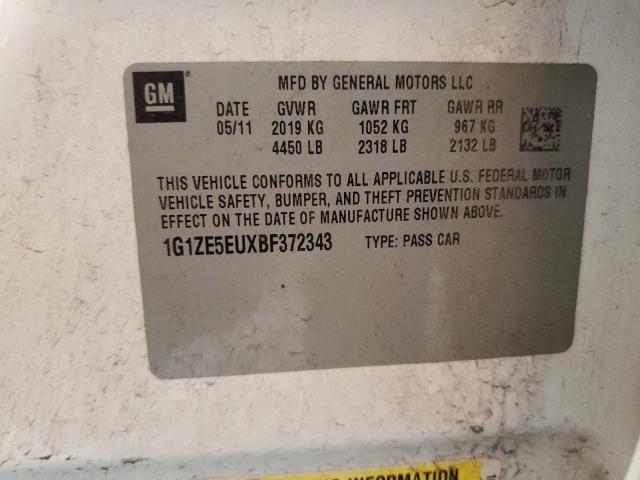 1G1ZE5EUXBF372343 - 2011 CHEVROLET MALIBU LTZ თეთრი ფოტო 12