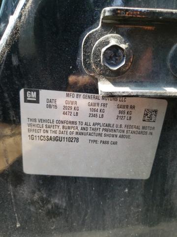 1G11C5SA9GU110278 - 2016 CHEVROLET MALIBU LIM LT 黑色 照片 12