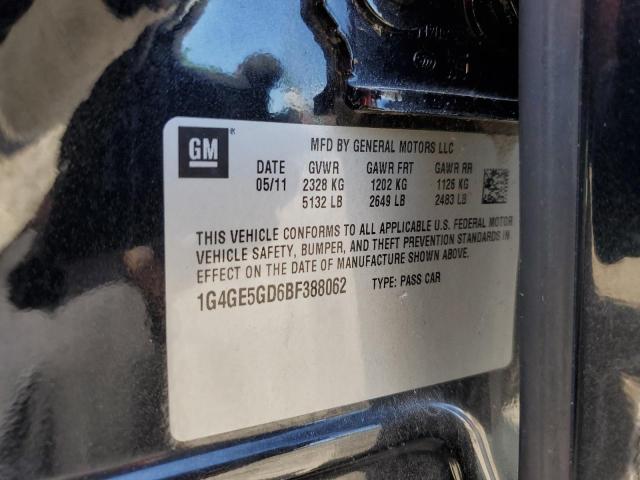 1G4GE5GD6BF388062 - 2011 BUICK LACROSSE CXS BLACK photo 12