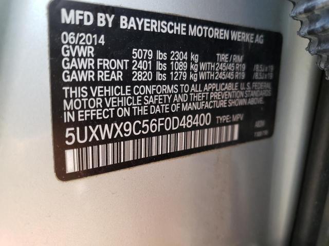 5UXWX9C56F0D48400 - 2015 BMW X3 XDRIVE28I SILVER photo 13