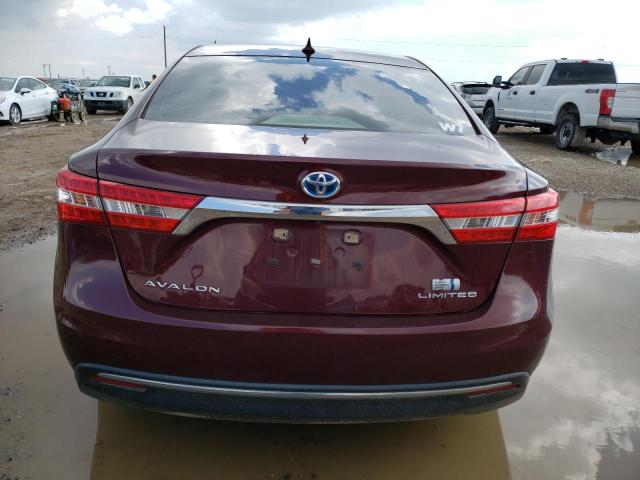 4T1BD1EB0EU031225 - 2014 TOYOTA AVALON HYBRID BURGUNDY photo 6