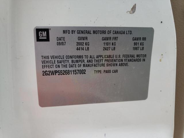 2G2WP552681157002 - 2008 PONTIAC GRAND PRIX WHITE photo 12