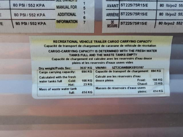 5ZT2CAWB0KX015167 - 2019 FORS TRAILER GRAY photo 10