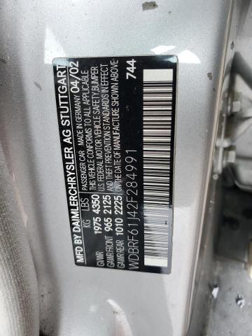 WDBRF61J42F284991 - 2002 MERCEDES-BENZ C 240 SILVER photo 12