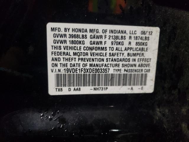 19VDE1F3XDE003357 - 2013 ACURA ILX 20 BLACK photo 13