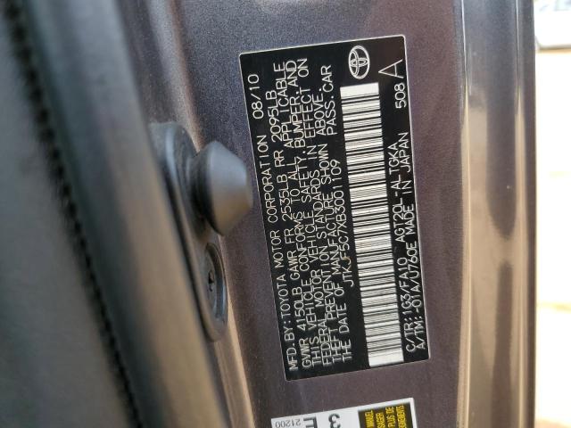 JTKJF5C7XB3001109 - 2011 TOYOTA SCION TC 灰色 照片 12