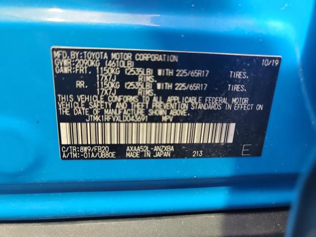 JTMK1RFVXLD043691 - 2020 TOYOTA RAV4 LE BLUE photo 13