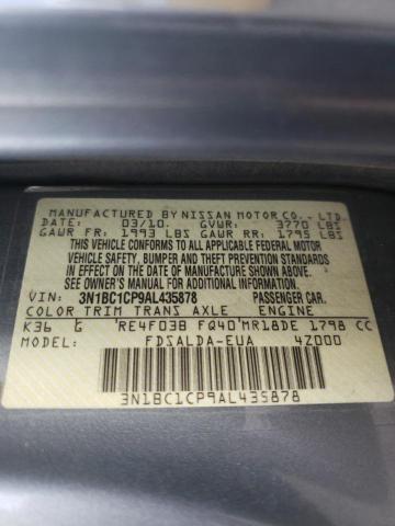 3N1BC1CP9AL435878 - 2010 NISSAN VERSA S SILVER photo 13