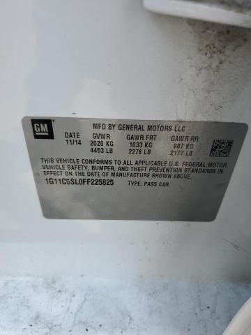 1G11C5SL0FF225825 - 2015 CHEVROLET MALIBU 1LT WHITE photo 12