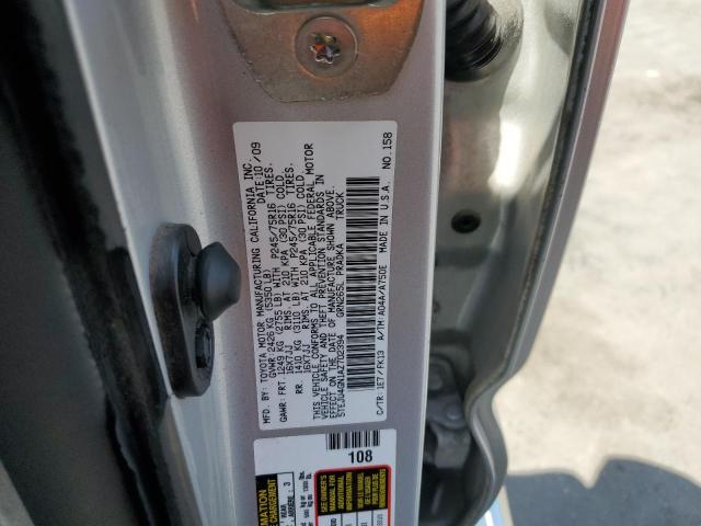 5TEJU4GN1AZ702394 - 2010 TOYOTA TACOMA DOUBLE CAB PRERUNNER SILVER photo 12