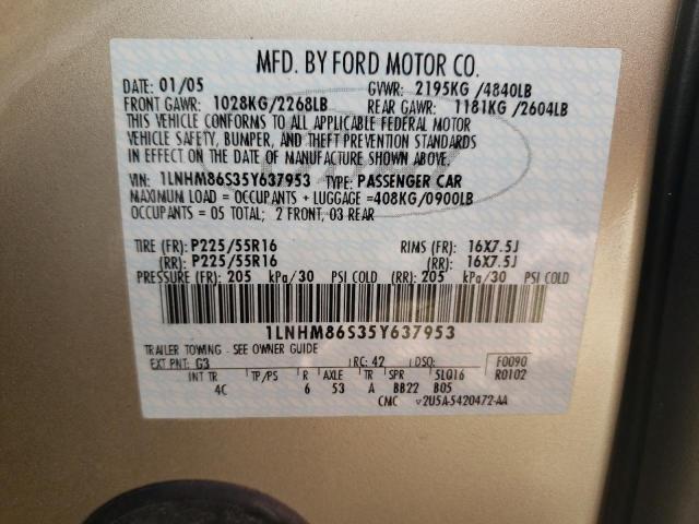 1LNHM86S35Y637953 - 2005 LINCOLN LS 米色 照片 12