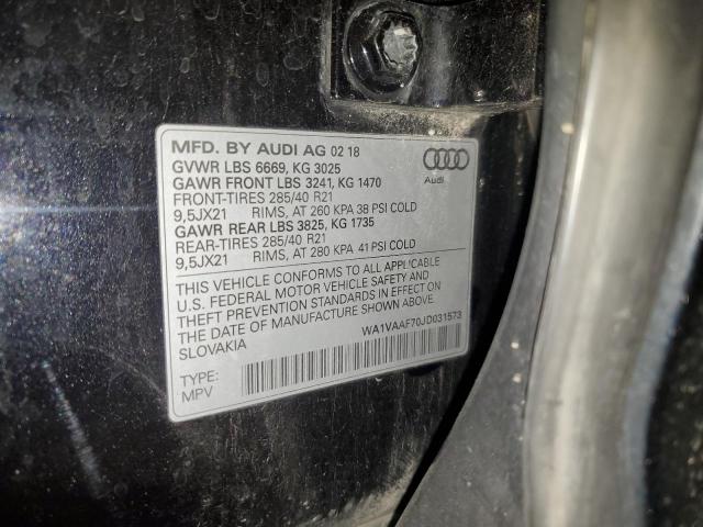 WA1VAAF70JD031573 - 2018 AUDI Q7 PRESTIGE 黑色 照片 13