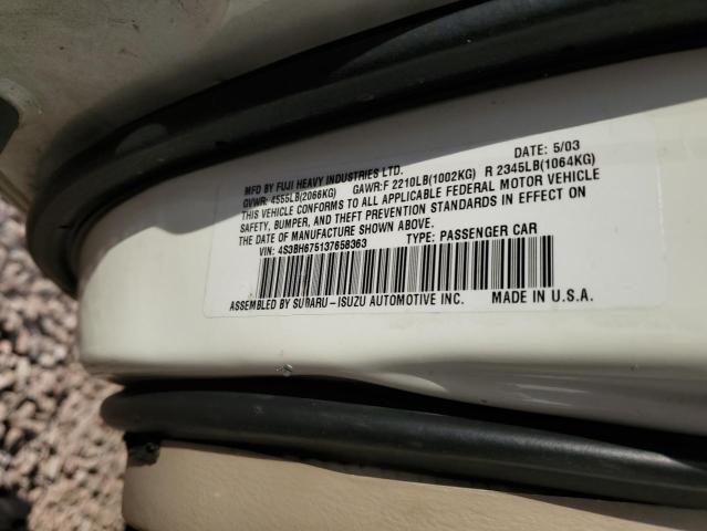 4S3BH675137658363 - 2003 SUBARU LEGACY OUTBACK AWP 白色 照片 12