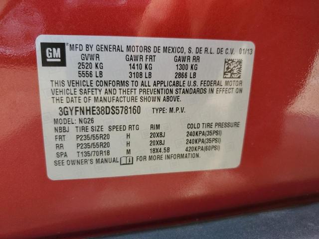 3GYFNHE38DS578160 - 2013 CADILLAC SRX PERFORMANCE COLLECTION Қызыл фото 14