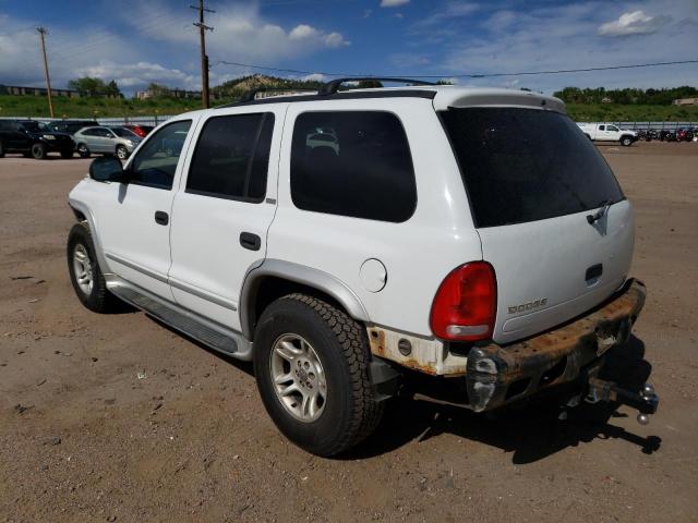 1B4HS58Z92F201292 - 2002 DODGE DURANGO SLT PLUS WHITE photo 2