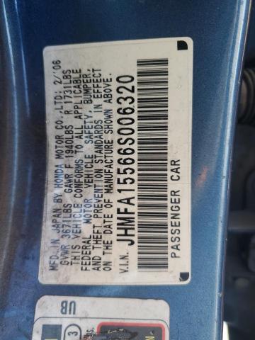 JHMFA15566S006320 - 2006 HONDA CIVIC LX Mavi foto 12