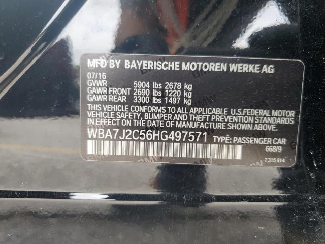 WBA7J2C56HG497571 - 2017 BMW 740 XE BLACK photo 12