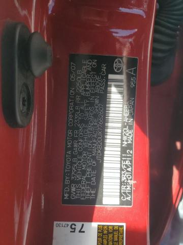 JTDKB20UX77662607 - 2007 TOYOTA PRIUS Rot Foto 12