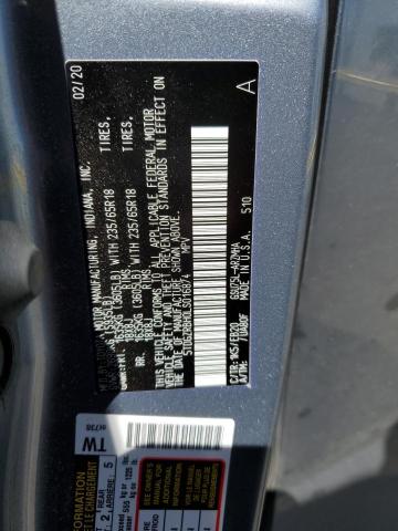 5TDGZRBH0LS016874 - 2020 TOYOTA HIGHLANDER XLE BLUE photo 12