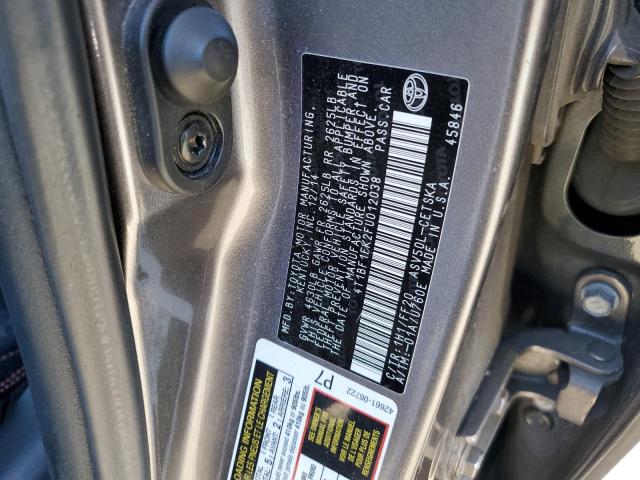 4T1BF1FK2FU012038 - 2015 TOYOTA CAMRY LE CHARCOAL photo 12