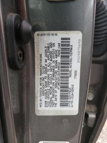 4T1BE32K12U548512 - 2002 TOYOTA CAMRY LE GRAY photo 12