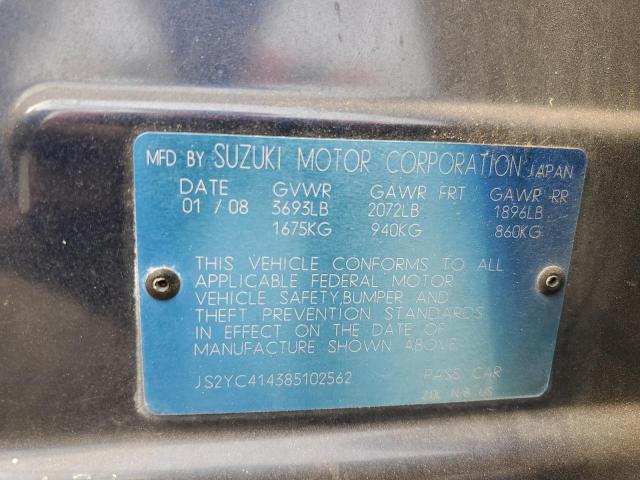 JS2YC414385102562 - 2008 SUZUKI SX4 BLUE photo 12